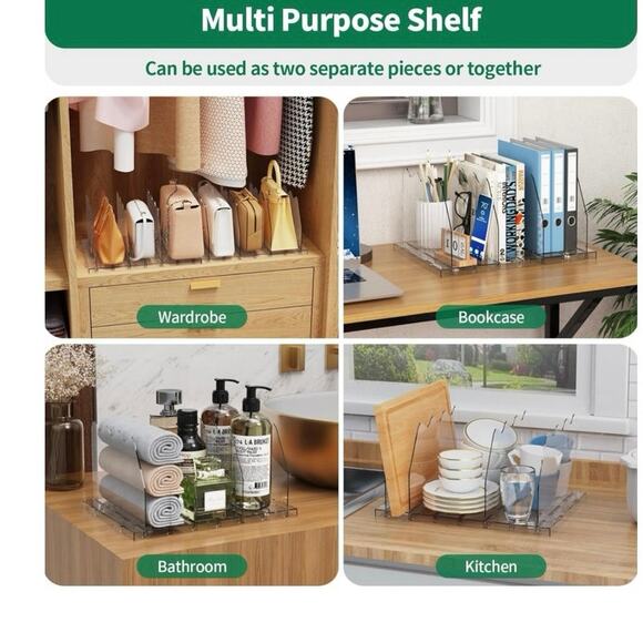 Acrylic purse organizer for shelf with adjustable dividers! - Picture 7 of 13